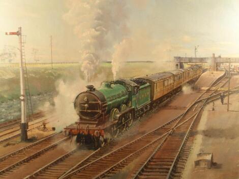 P. Bradshaw. 1537 LNER pulling away from the station