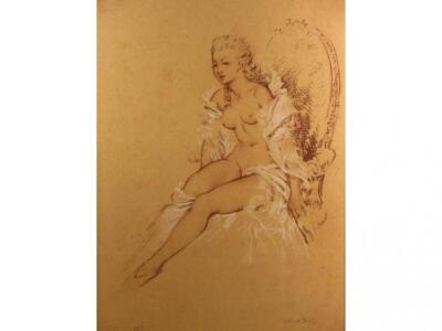 After Sir William Russell Flint. Mademoiselle L'Ange; reproduction colour print