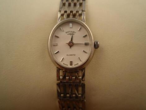 A ladies silver cased Rotary bracelet wristwatch