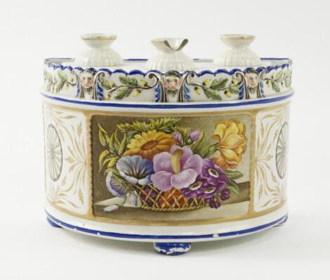An English pearlware demi-lune bough pot