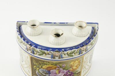 An English pearlware demi-lune bough pot - 2