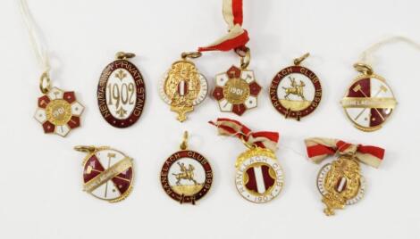 Nine gilt and enamel Ranelagh Club Polo medals