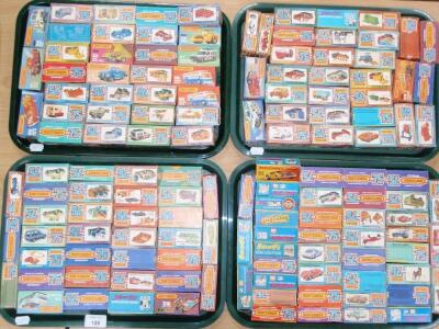 A collection of Matchbox models with super fast wheels (4 trays)