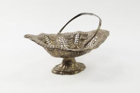 A Victorian silver footed basket