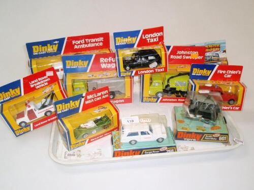 Dinky carded and boxed die-cast models including Range Rover ambulance 268