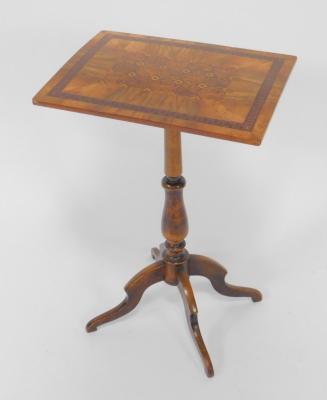 A Victorian walnut and specimen wood rectangular topped occasional table