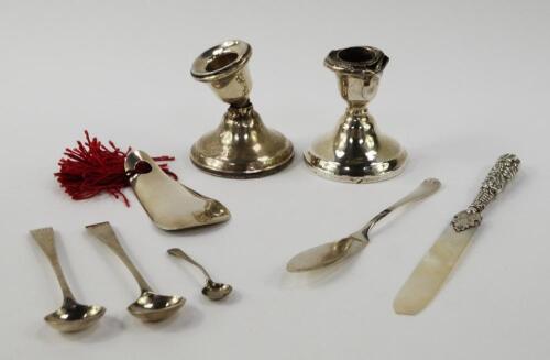 A pair of Victorian silver mustard spoons