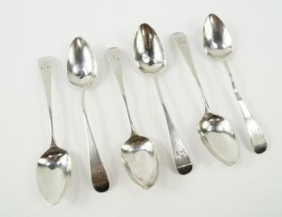 A set of six George III silver teaspoons