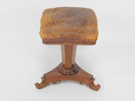 A Cope & Robertson early 19thC rosewood piano stool