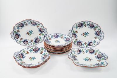 A Minton & Company late 19thC pottery part dessert service