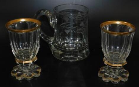 A pair of Continental late 19thC glass goblets