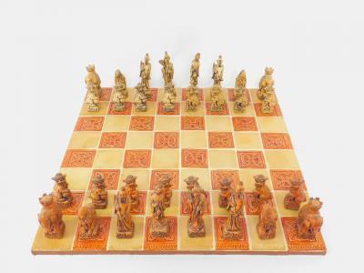 A ceramic tiled Celtic knot chess board