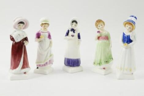 Five Royal Doulton Kate Greenaway collection figures