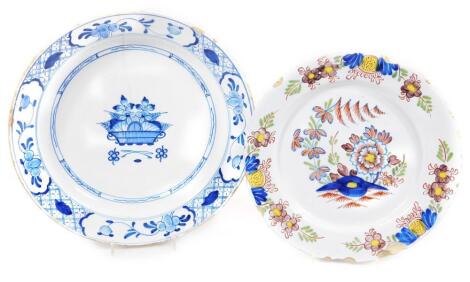 An 18thC English Delft plate