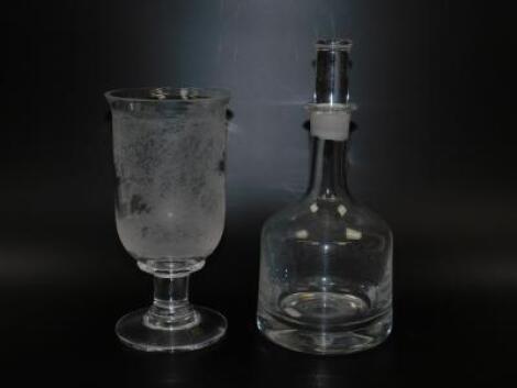 A Dartington cut glass pedestal vase