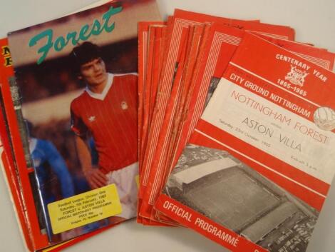 Approximately 23 Nottingham Forest football programmes