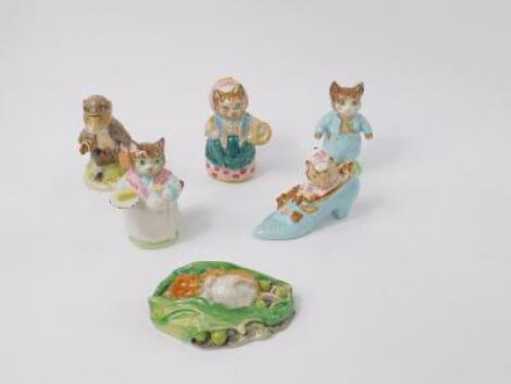 Six Beswick Beatrix Potter figures