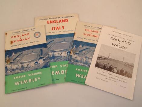 England v Italy International 1959; England v Germany 1959 and England v Scotland 1958