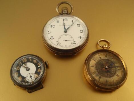 An 18ct gold cased mid size pocket watch