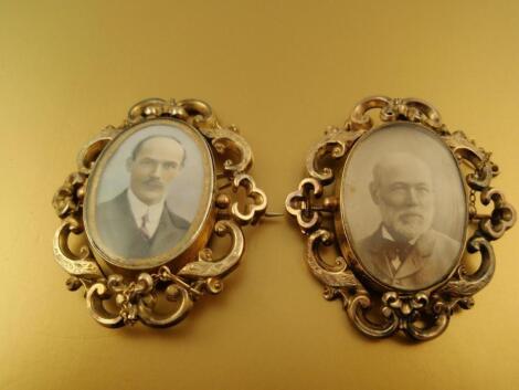 Two Victorian memorial brooches