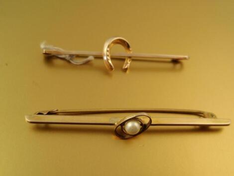 Two Victorian bar brooches