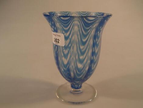 A Victorian baluster vase with blue swag decoration circa 1870