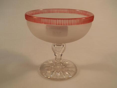 A Victorian glass pedestal bon-bon dish