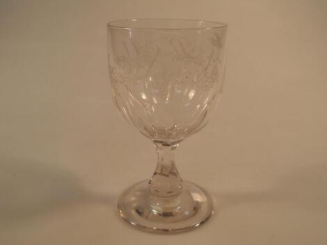 A Victorian goblet, the bowl inscribed Rev'd Alexander Stewart, engraved