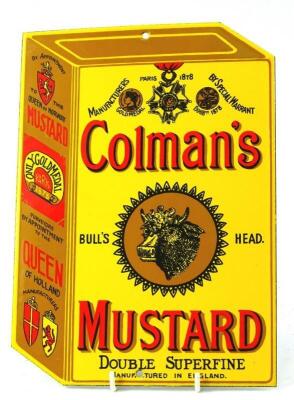 A Colman's Mustard advertising enamel sign