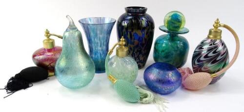 Various iridescent and other glass ware