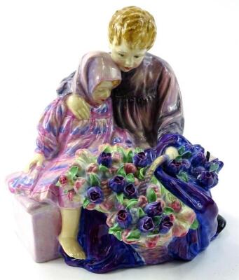A Royal Doulton large sized figure The Flower Sellers Children