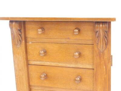 A Victorian oak Wellington chest - 2