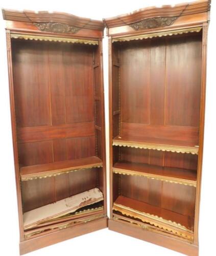 A pair of mahogany bookcases