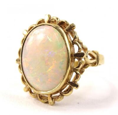 A 9ct gold opal dress ring