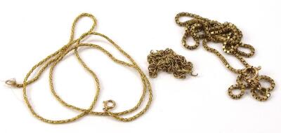 Three 9ct gold chains