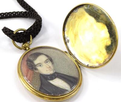 A 19thC miniature portrait locket