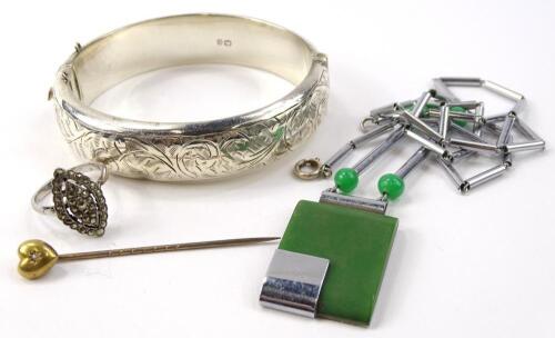 Various silver and other costume jewellery