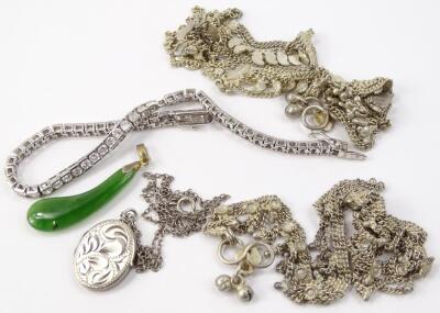 Various silver and other costume jewellery