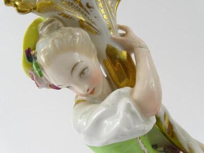 A pair of Continental figures of a lady and gentleman candle holders - 2