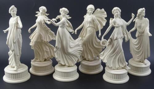 A set of six Wedgwood Compton Woodhouse The Dancing Hours collection figures