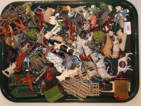 A collection of Britains and other makes painted lead farm animals and accessories