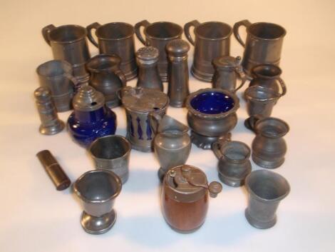 A quantity of pewter measures