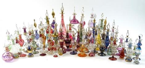 Various continental glass perfume bottles atomisers etc.