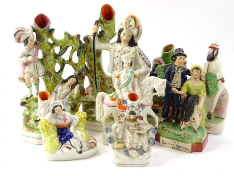 Various 19thC and later Staffordshire figures