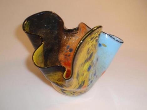 A Venetian vase in the manner of Dino Martens circa 1960 with a deeply