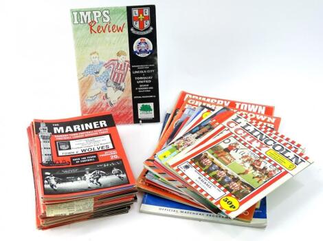 Various Lincoln City football programmes