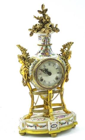 A modern rococo style mantel clock