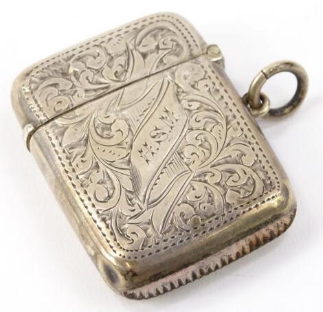 An early 20thC silver vesta case