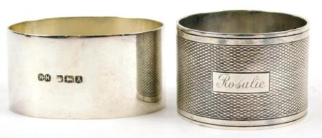 Two silver napkin rings