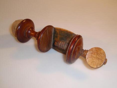 A Victorian treen pin cushion